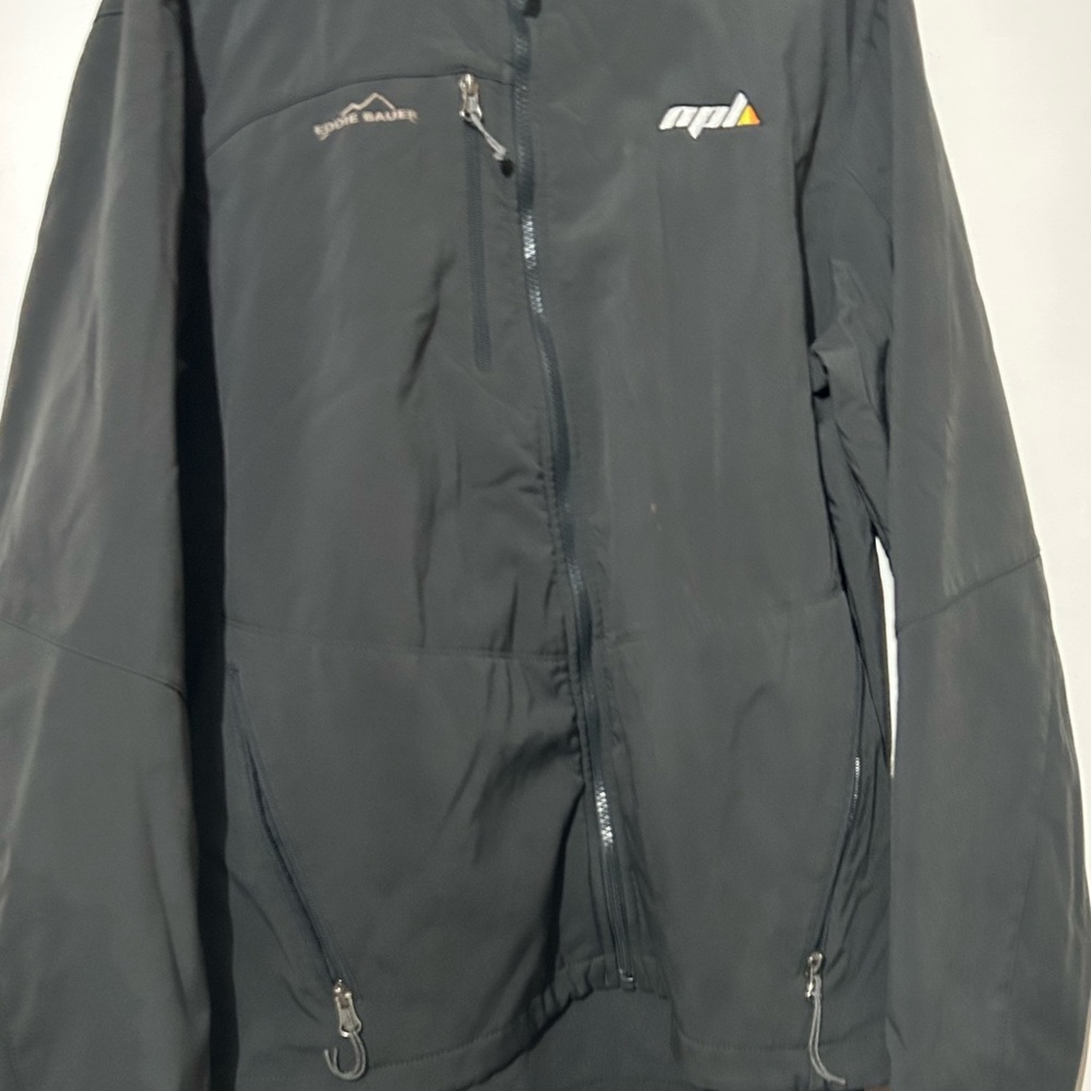 Eddie Bauer Jacket Mens Black Full Zip Soft-shell Size 2XL